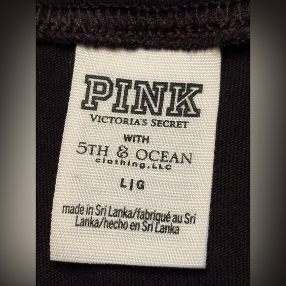PINK Victoria's Secret VT Black Women's Top with White Accents - Picture 5 of 10